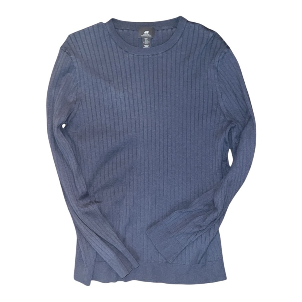 Men’s H&M Muscle Fit Coupe Athlétique Gray Sweater, Size: Large